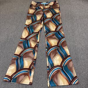 Escada Sport Pants Womens Size 36 Colorful Disco Bootcut Ribbon Design Hippie